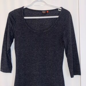 Only Dark Grey Maxi Dress ¾ length sleeves